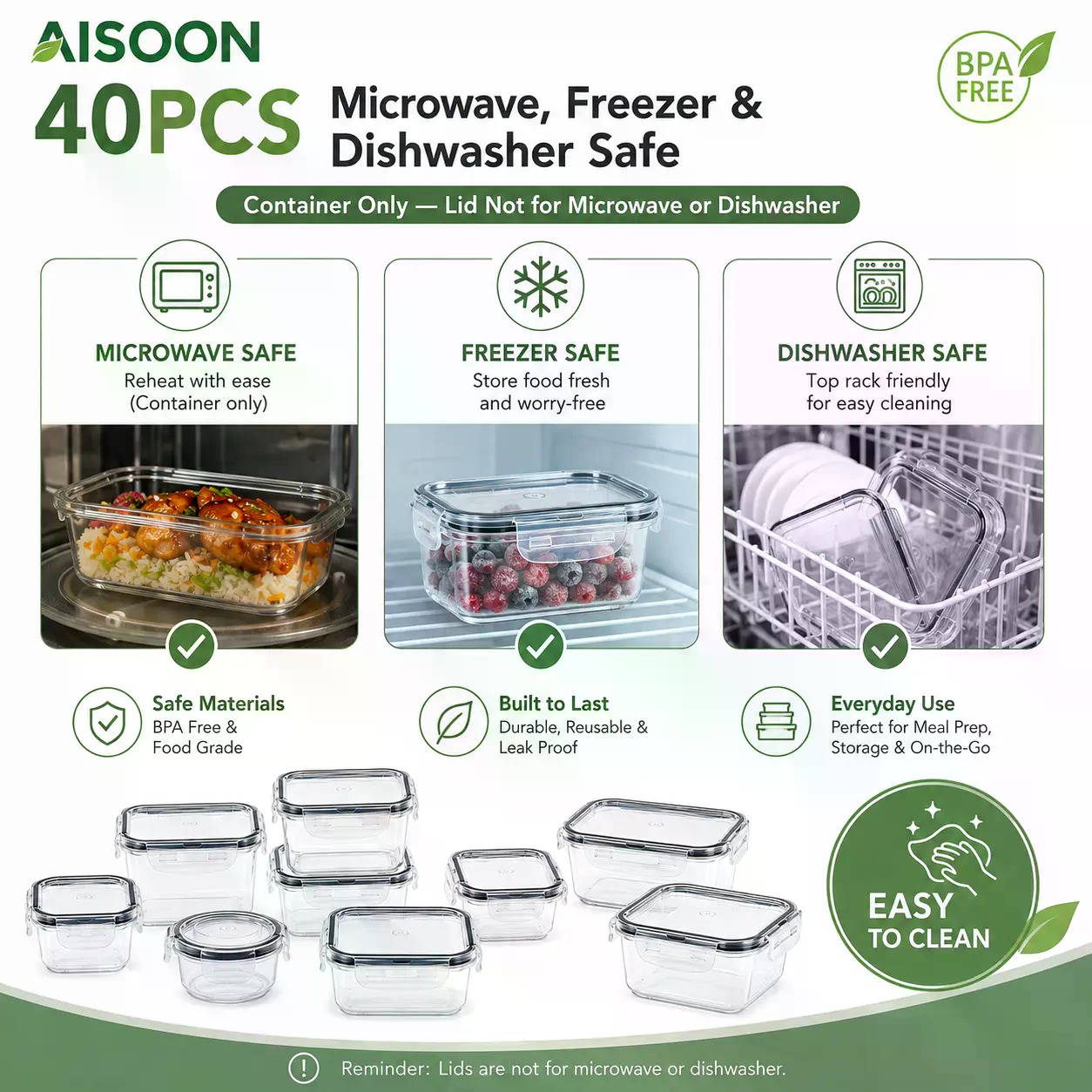 40 sztuk bardzo dużych silikon – Meal Prep Bowl recenzja i cena