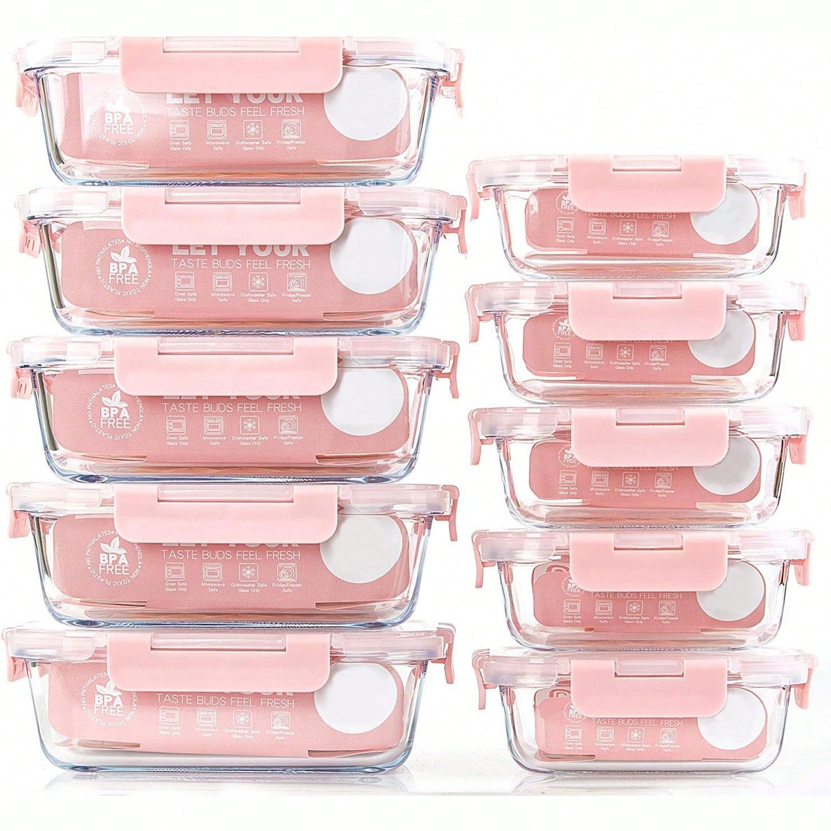 10 sztuk szklanych pojemników  – Meal Prep Kitchen recenzja i cena